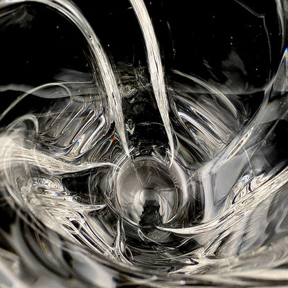 岩田 藤七 作 『玄』手吹き硝子クリスタル ワインクーラー、アイスボウル、晩年の最高傑作 大型作品  #74