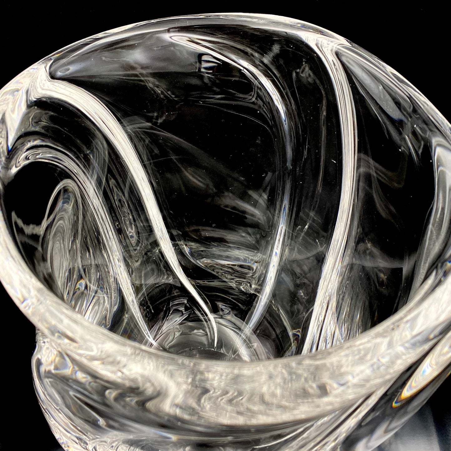 岩田 藤七 作 『玄』手吹き硝子クリスタル ワインクーラー、アイスボウル、晩年の最高傑作 大型作品  #74