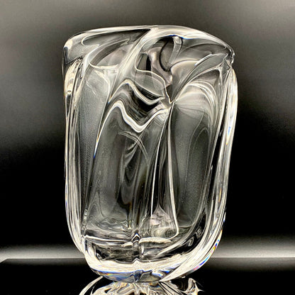 岩田 藤七 作 『玄』手吹き硝子クリスタル ワインクーラー、アイスボウル、晩年の最高傑作 大型作品  #74