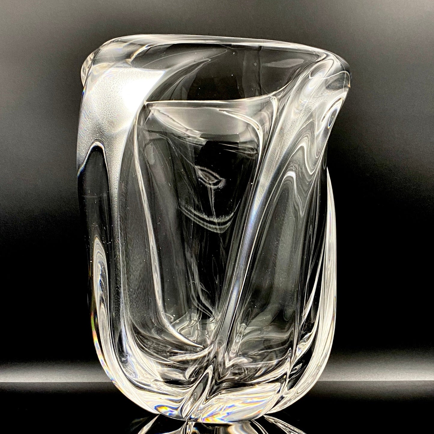 岩田 藤七 作 『玄』手吹き硝子クリスタル ワインクーラー、アイスボウル、晩年の最高傑作 大型作品  #74