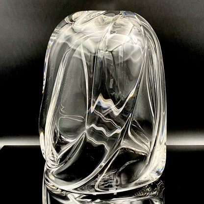 岩田 藤七 作 『玄』手吹き硝子クリスタル ワインクーラー、アイスボウル、晩年の最高傑作 大型作品  #74