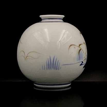 愛知 犬山焼 呉須赤絵吉祥文字文碗 乾山風秋草文筒型向付 呉須山水図丸小壺 煎茶碗 酒器 3点セット #345