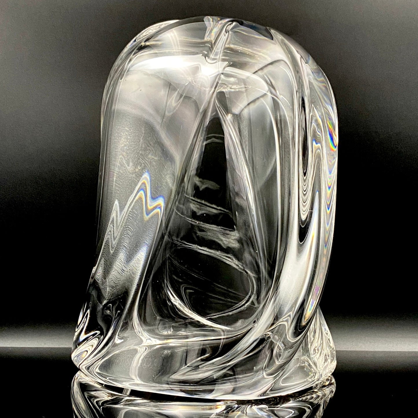 岩田 藤七 作 『玄』手吹き硝子クリスタル ワインクーラー、アイスボウル、晩年の最高傑作 大型作品  #74