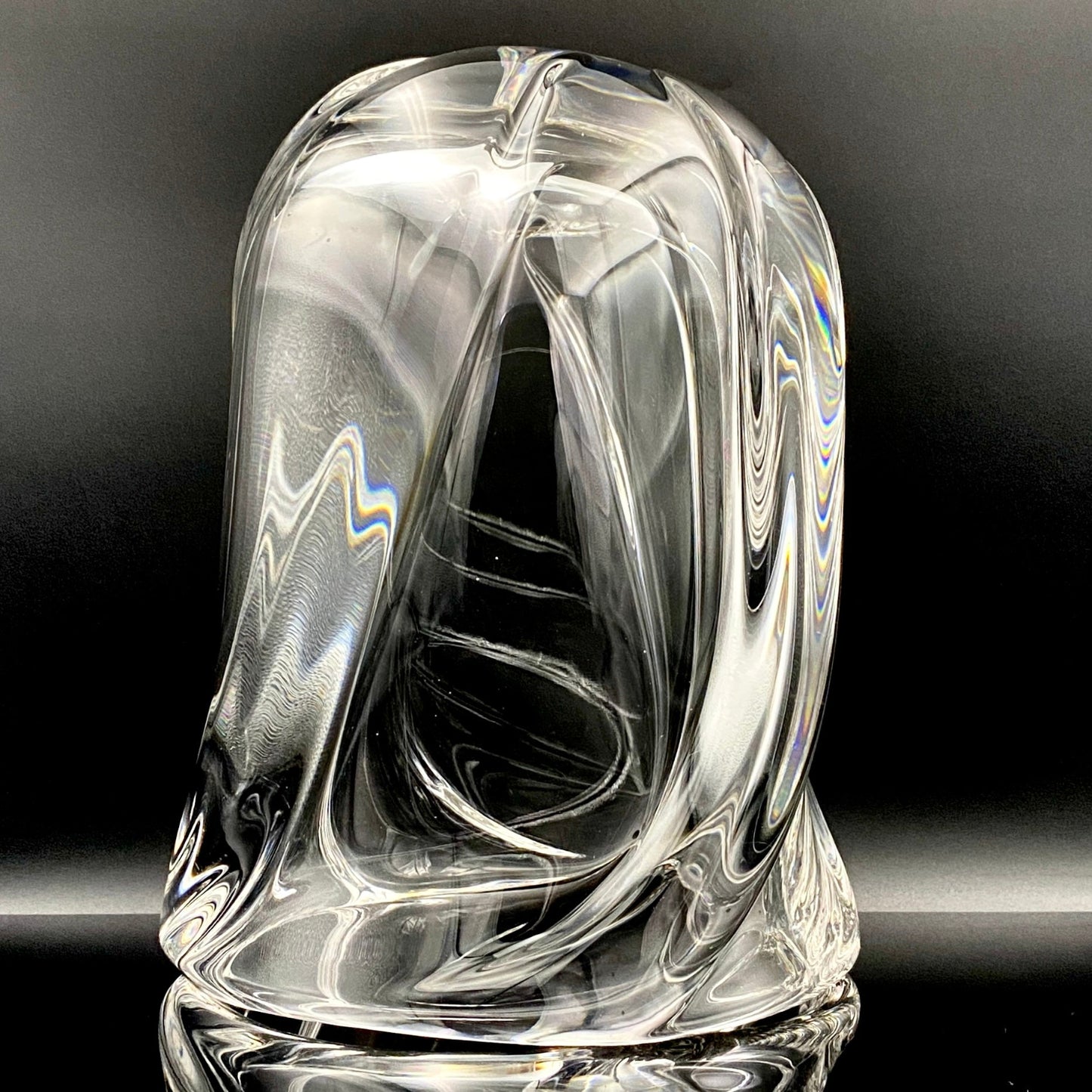 岩田 藤七 作 『玄』手吹き硝子クリスタル ワインクーラー、アイスボウル、晩年の最高傑作 大型作品  #74