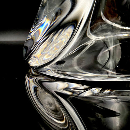 岩田 藤七 作 『玄』手吹き硝子クリスタル ワインクーラー、アイスボウル、晩年の最高傑作 大型作品  #74