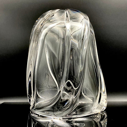 岩田 藤七 作 『玄』手吹き硝子クリスタル ワインクーラー、アイスボウル、晩年の最高傑作 大型作品  #74