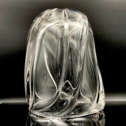 岩田 藤七 作 『玄』手吹き硝子クリスタル ワインクーラー、アイスボウル、晩年の最高傑作 大型作品  #74