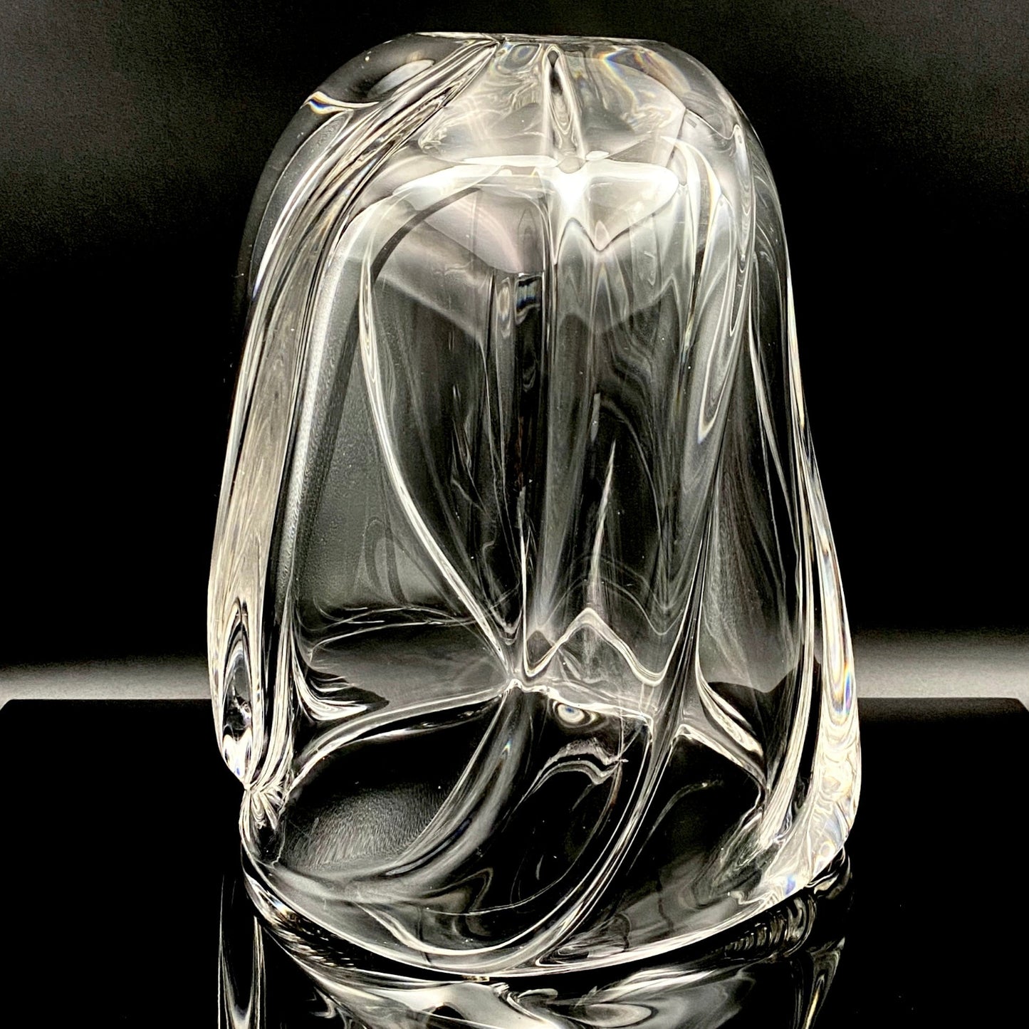 岩田 藤七 作 『玄』手吹き硝子クリスタル ワインクーラー、アイスボウル、晩年の最高傑作 大型作品  #74