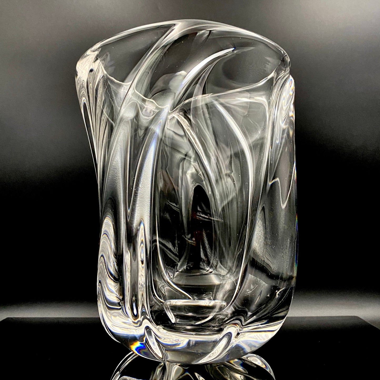 岩田 藤七 作 『玄』手吹き硝子クリスタル ワインクーラー、アイスボウル、晩年の最高傑作 大型作品  #74