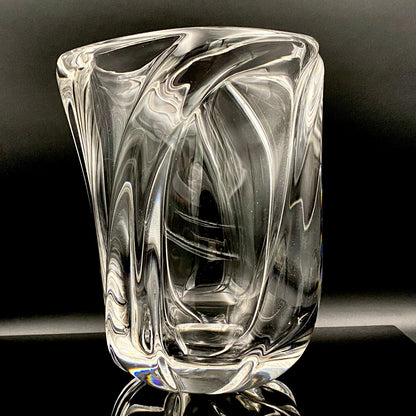 岩田 藤七 作 『玄』手吹き硝子クリスタル ワインクーラー、アイスボウル、晩年の最高傑作 大型作品  #74