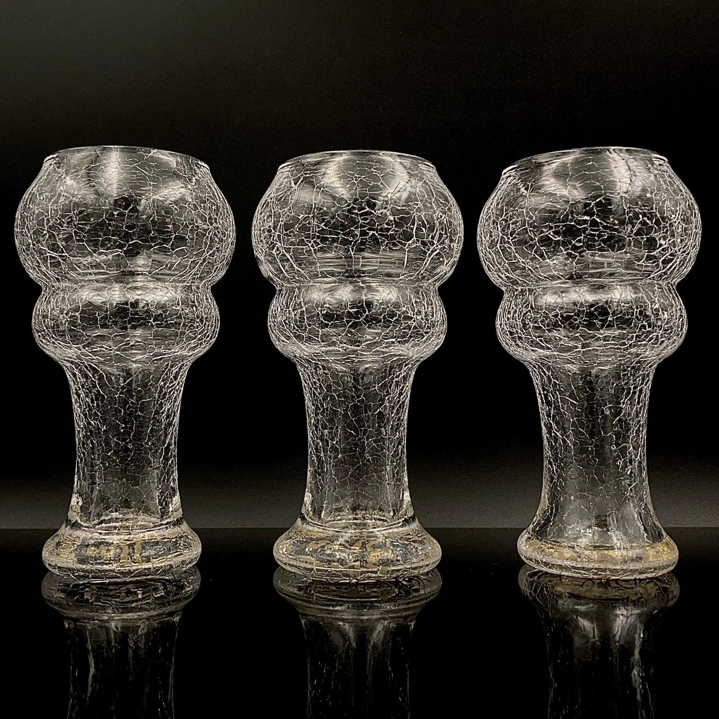 坂田 甚内（Jin）作 手吹き硝子 白金彩 金彩 玻璃盃深甚紋グラス ３点セット #80