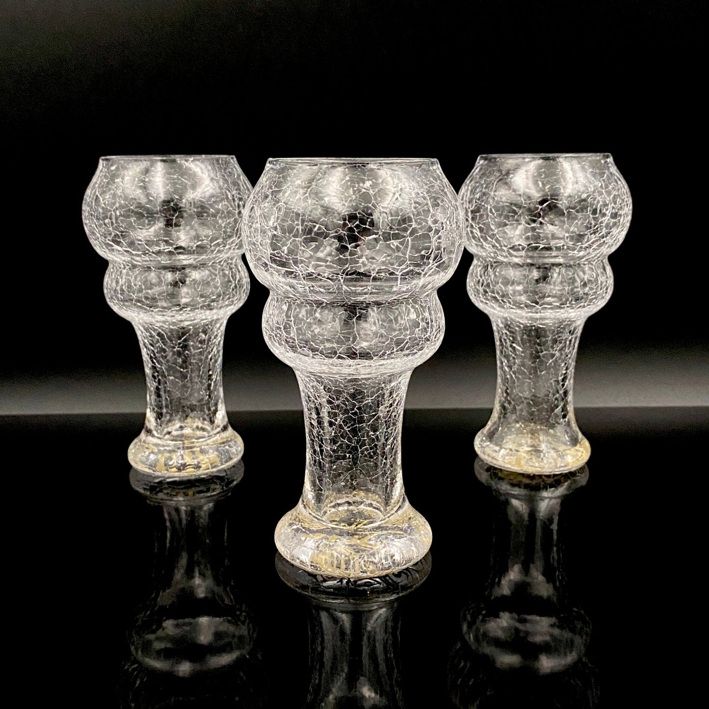 坂田 甚内（Jin）作 手吹き硝子 白金彩 金彩 玻璃盃深甚紋グラス ３点セット #80