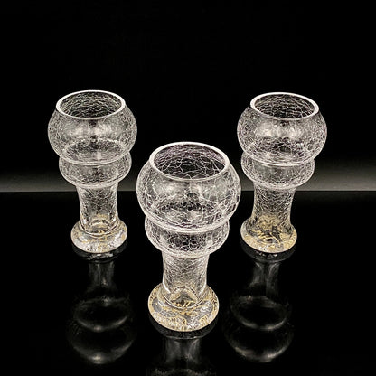 坂田 甚内（Jin）作 手吹き硝子 白金彩 金彩 玻璃盃深甚紋グラス ３点セット #80