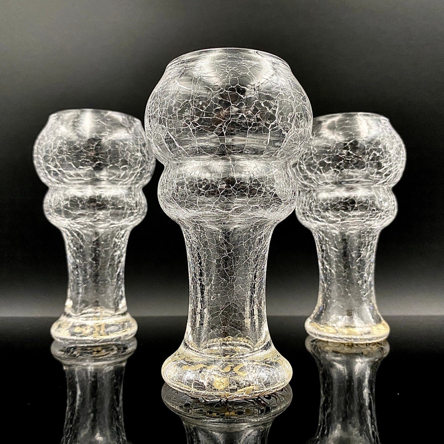 坂田 甚内（Jin）作 手吹き硝子 白金彩 金彩 玻璃盃深甚紋グラス ３点セット #80