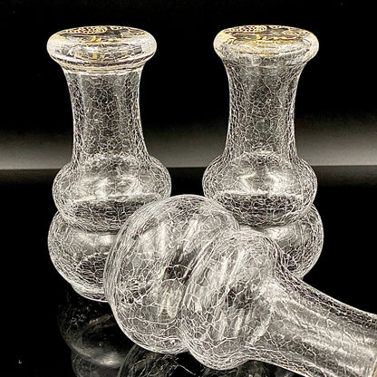 坂田 甚内（Jin）作 手吹き硝子 白金彩 金彩 玻璃盃深甚紋グラス ３点セット #80