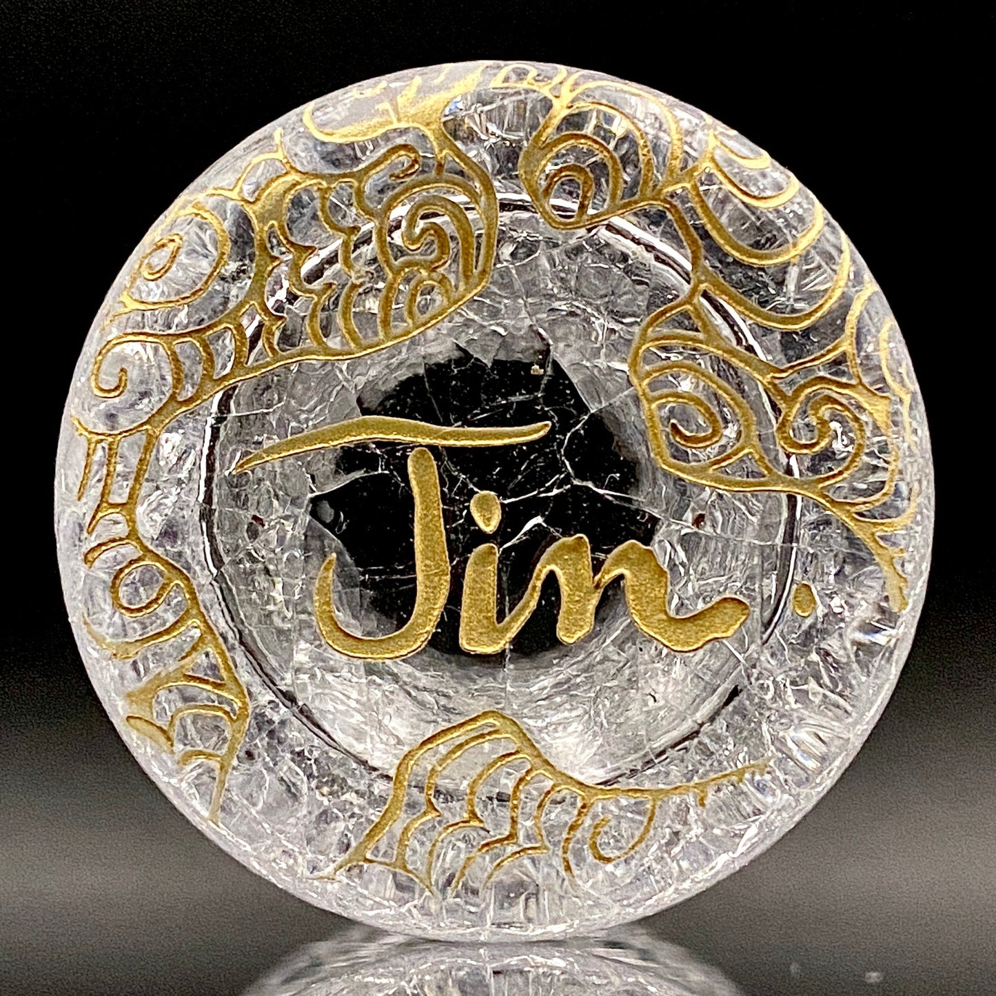 坂田 甚内（Jin）作 手吹き硝子 白金彩 金彩 玻璃盃深甚紋グラス ３点セット #80