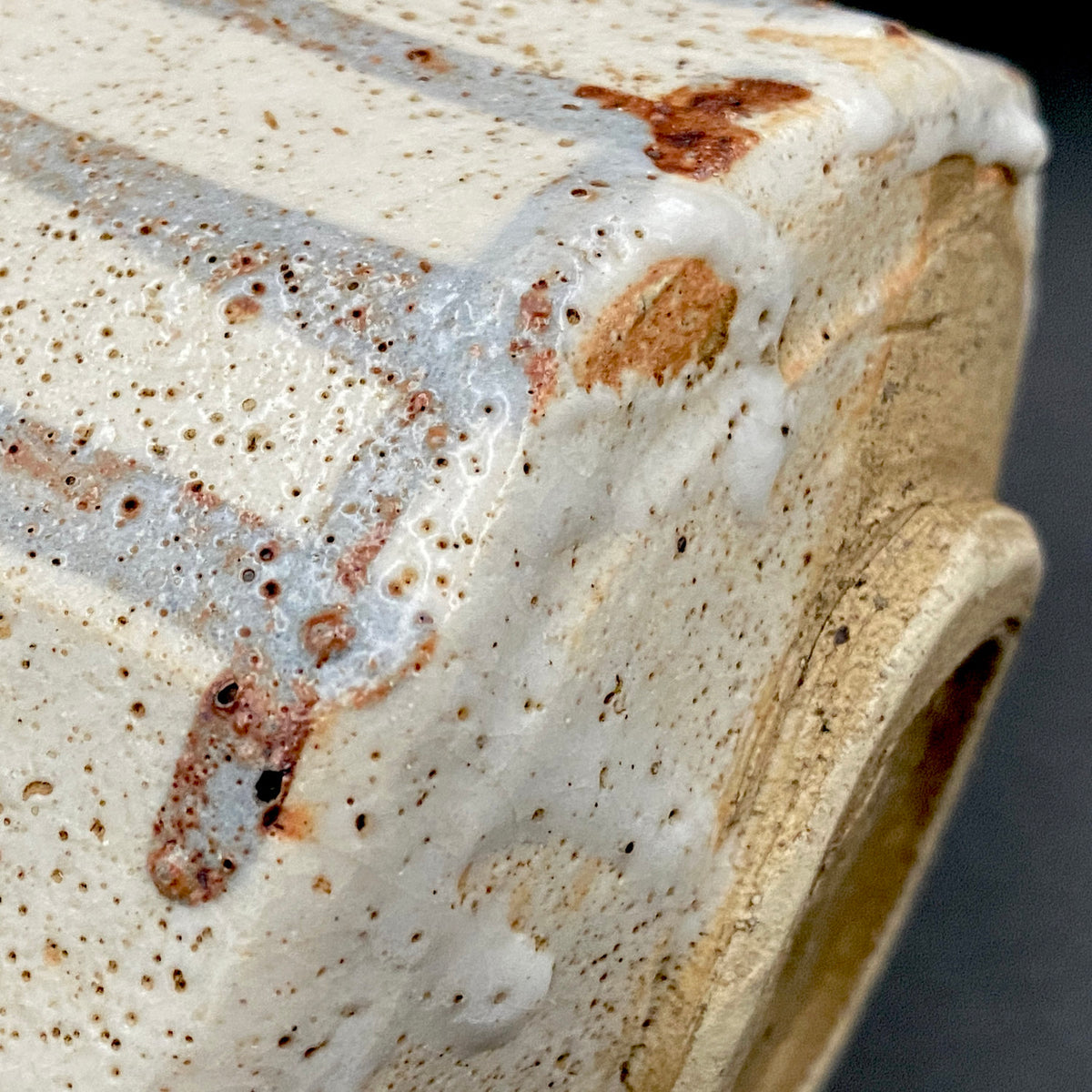 表千家十三代 即中斎書付 美濃焼 絵志野茶碗 銘『雪の日』絵志野格子文茶碗 抹茶碗 酒器 和のロックグラス #406