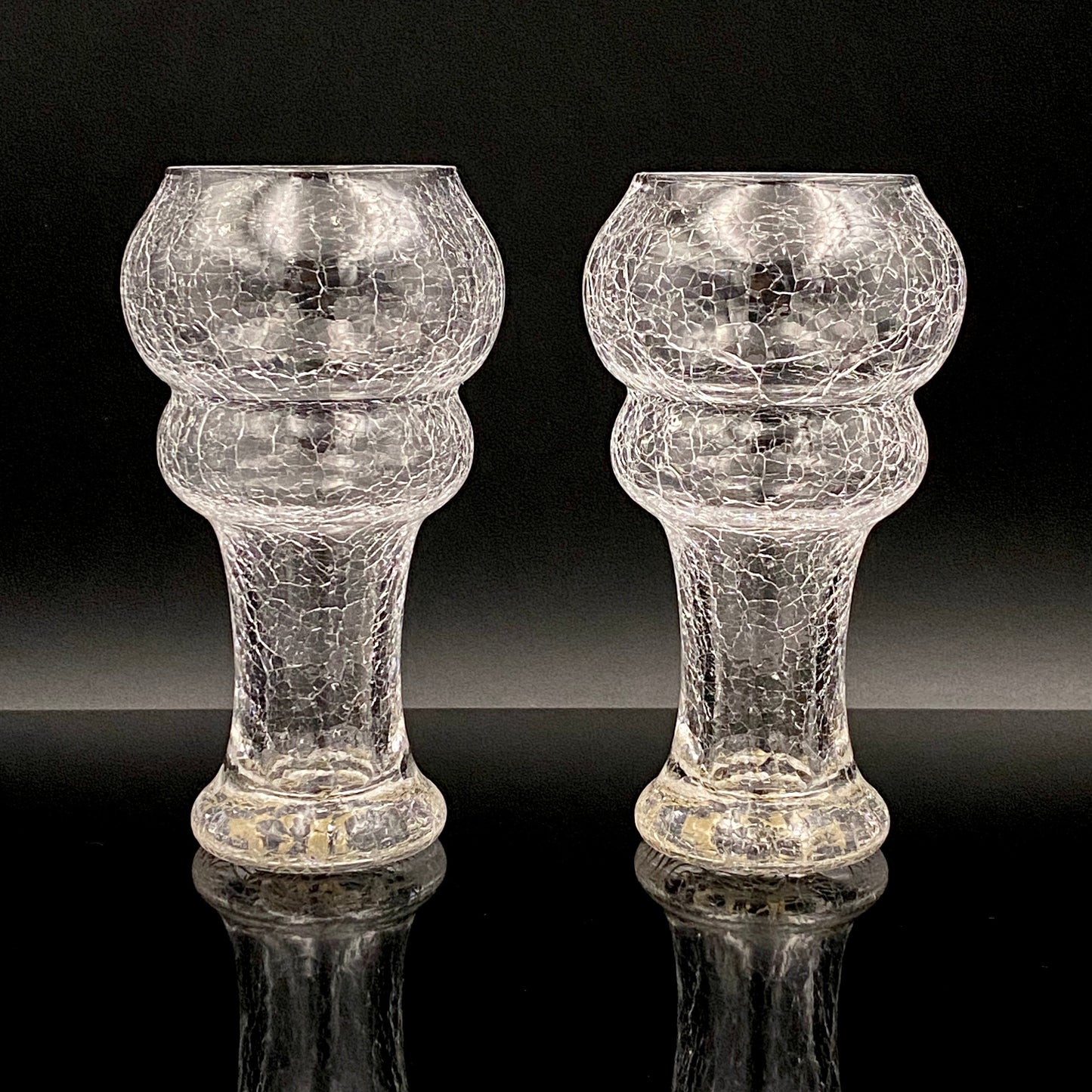 坂田 甚内（Jin）作 手吹き硝子 白金彩 金彩 玻璃盃深甚紋グラス ２点セット #81