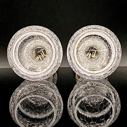 坂田 甚内（Jin）作 手吹き硝子 白金彩 金彩 玻璃盃深甚紋グラス ２点セット #81