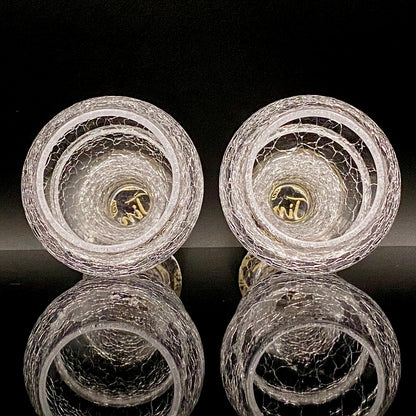 坂田 甚内（Jin）作 手吹き硝子 白金彩 金彩 玻璃盃深甚紋グラス ２点セット #81