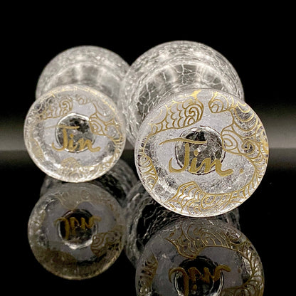 坂田 甚内（Jin）作 手吹き硝子 白金彩 金彩 玻璃盃深甚紋グラス ２点セット #81