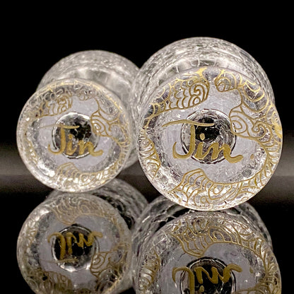 坂田 甚内（Jin）作 手吹き硝子 白金彩 金彩 玻璃盃深甚紋グラス ２点セット #81