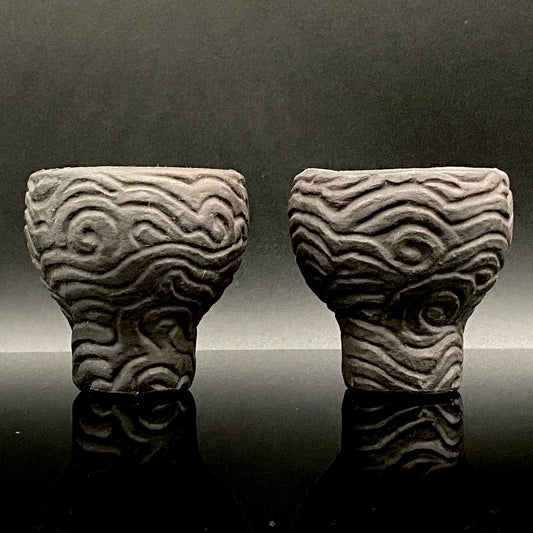 坂田 甚内（甚/じん）作 黒陶杯 酒盃 黒陶器グラス ２点セット #82