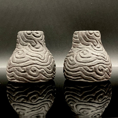 坂田 甚内（甚/じん）作 黒陶杯 酒盃 黒陶器グラス ２点セット #82