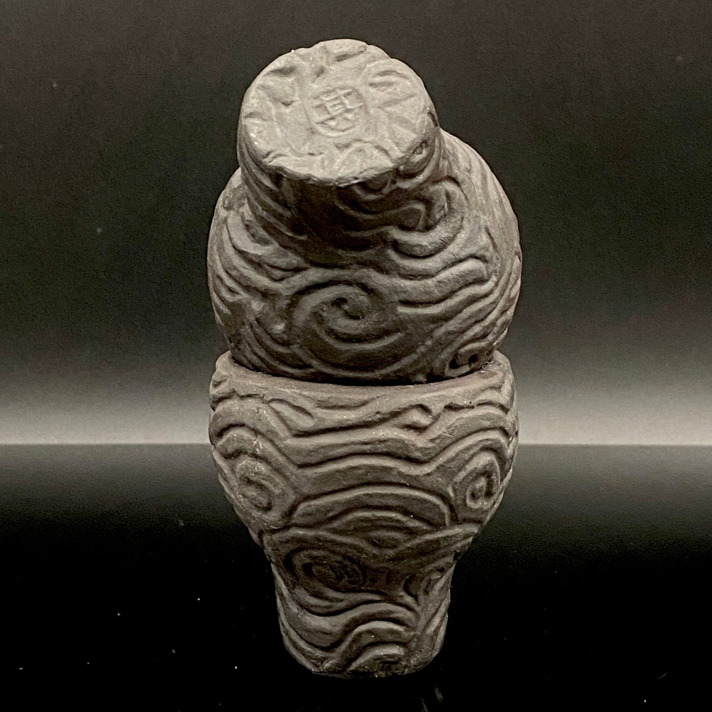 坂田 甚内（甚/じん）作 黒陶杯 酒盃 黒陶器グラス ２点セット #82