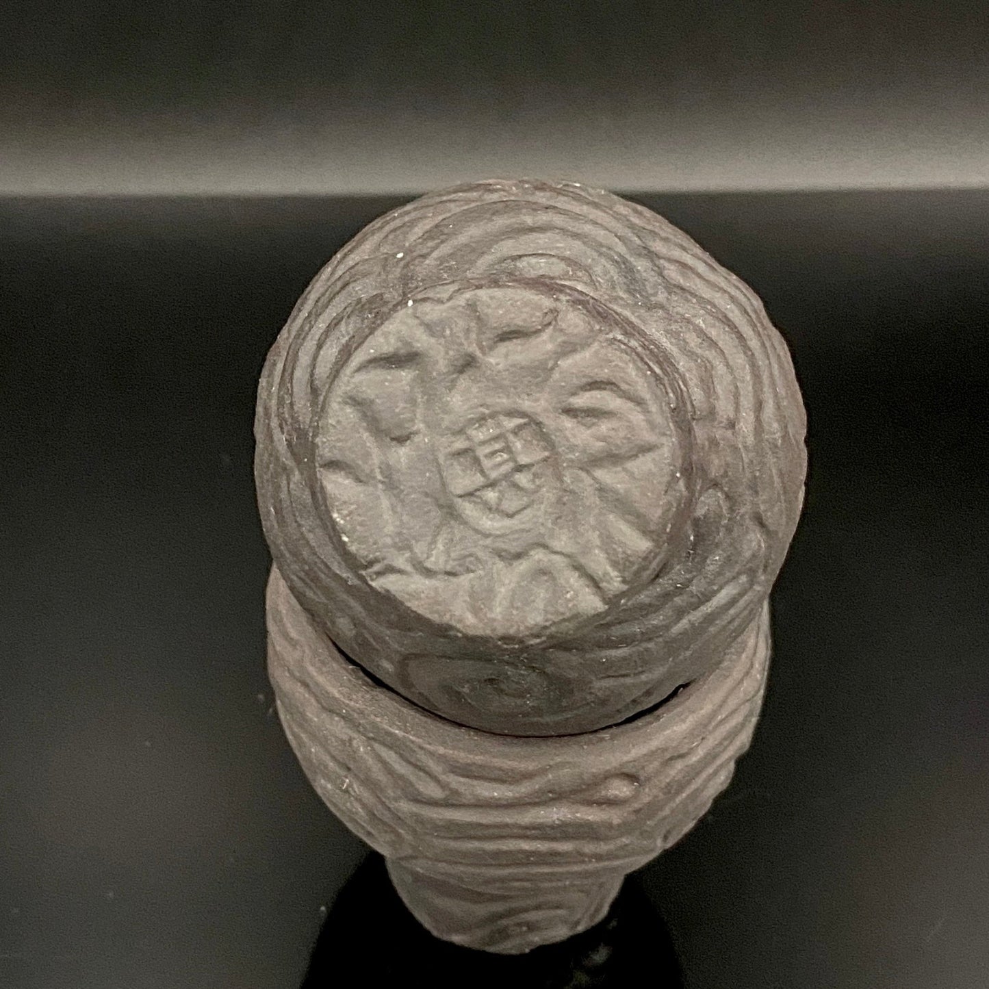 坂田 甚内（甚/じん）作 黒陶杯 酒盃 黒陶器グラス ２点セット #82