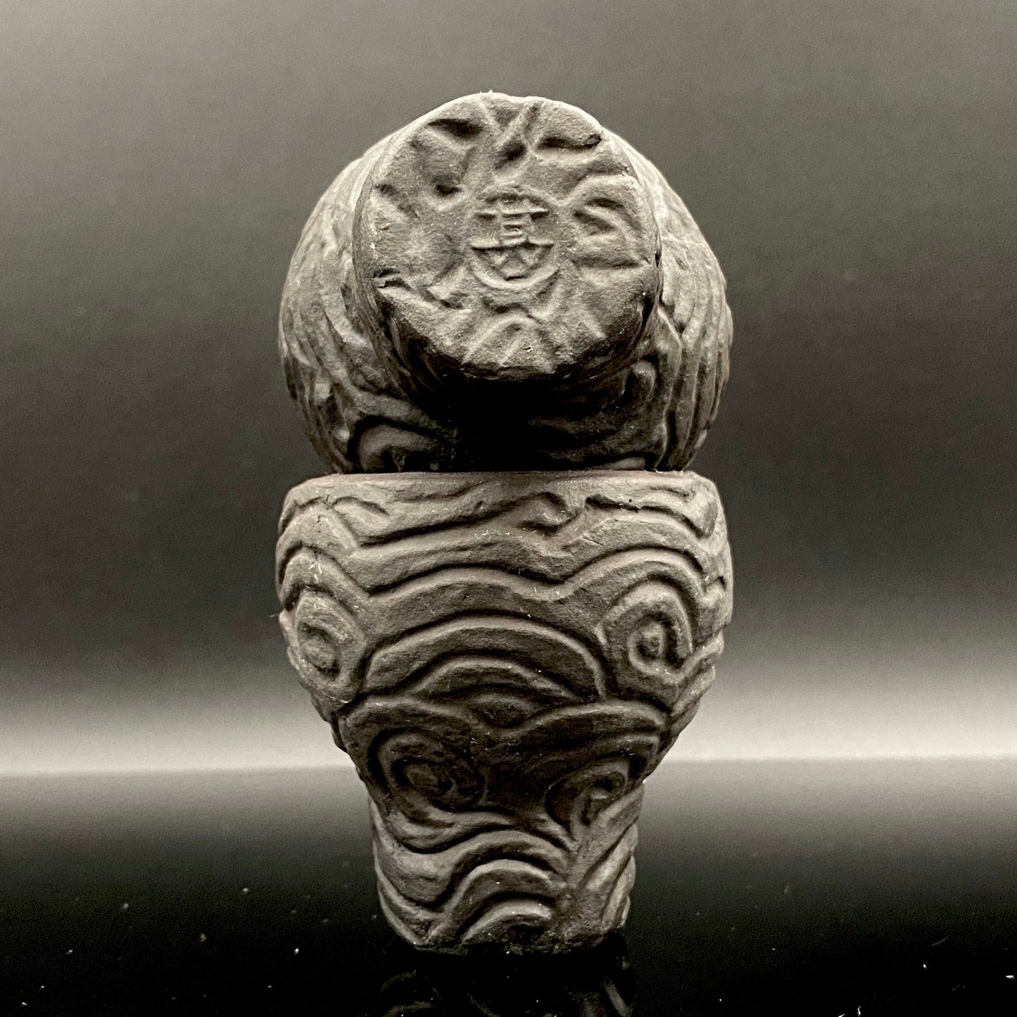 坂田 甚内（甚/じん）作 黒陶杯 酒盃 黒陶器グラス ２点セット #82