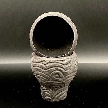 坂田 甚内（甚/じん）作 黒陶杯 酒盃 黒陶器グラス ２点セット #82