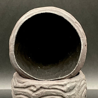 坂田 甚内（甚/じん）作 黒陶杯 酒盃 黒陶器グラス ２点セット #82