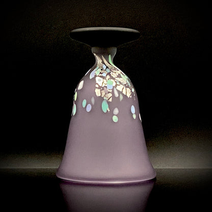 Koji Ishii: Hand-Blown Satin Glass, Silver Leaf Saika-mon Pattern, Stemmed Tasting Glass, Wine Glass #412