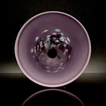 Koji Ishii: Hand-Blown Satin Glass, Silver Leaf Saika-mon Pattern, Stemmed Tasting Glass, Wine Glass #412