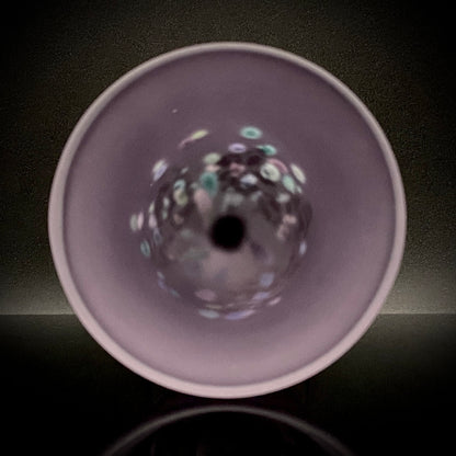 Koji Ishii: Hand-Blown Satin Glass, Silver Leaf Saika-mon Pattern, Stemmed Tasting Glass, Wine Glass #412