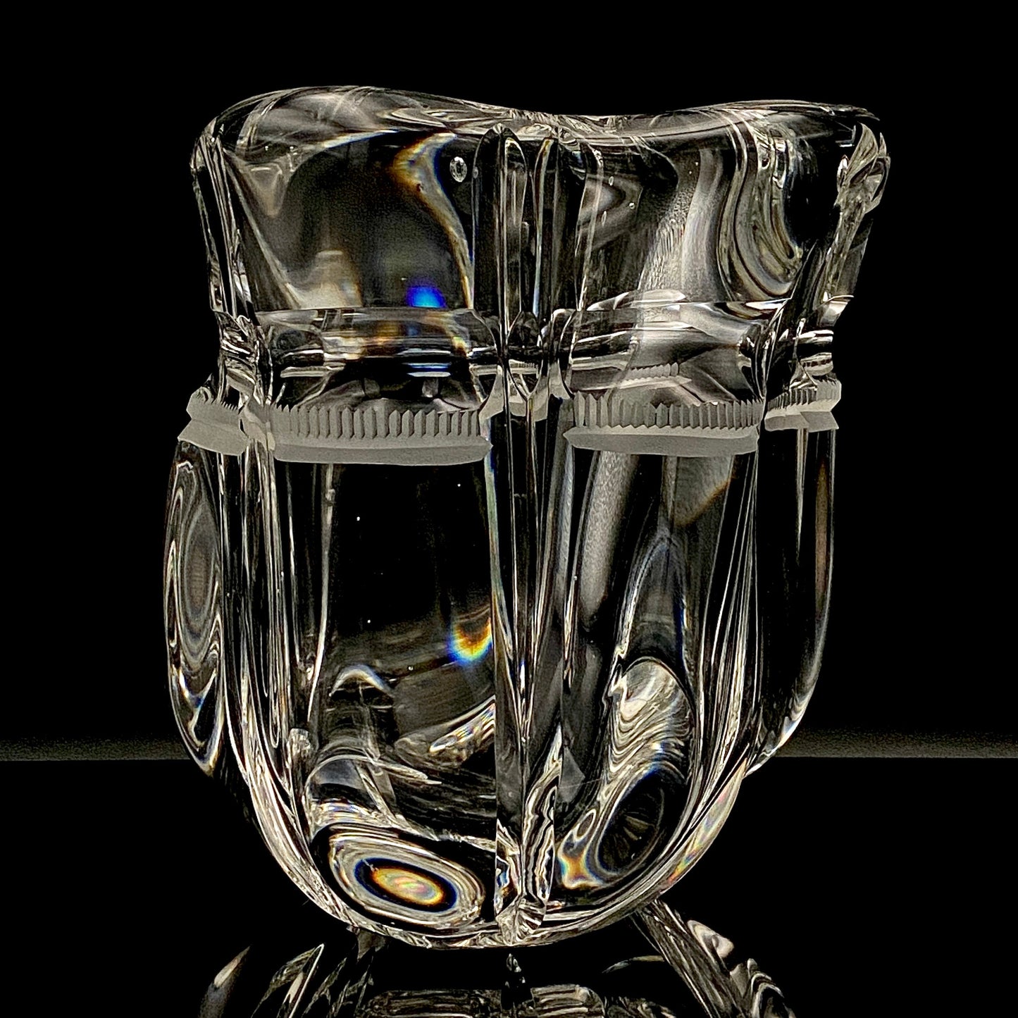 吉田 丈夫 作 『光裳』手吹き硝子クリスタル アイスボウル（Ice Bowl）、大型作品  #79