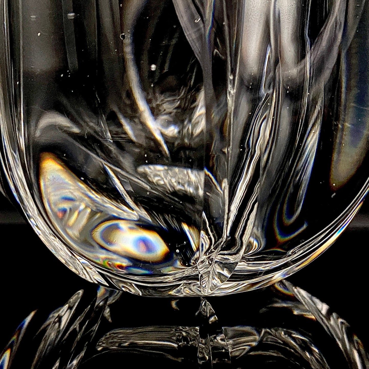 吉田 丈夫 作 『光裳』手吹き硝子クリスタル アイスボウル（Ice Bowl）、大型作品  #79