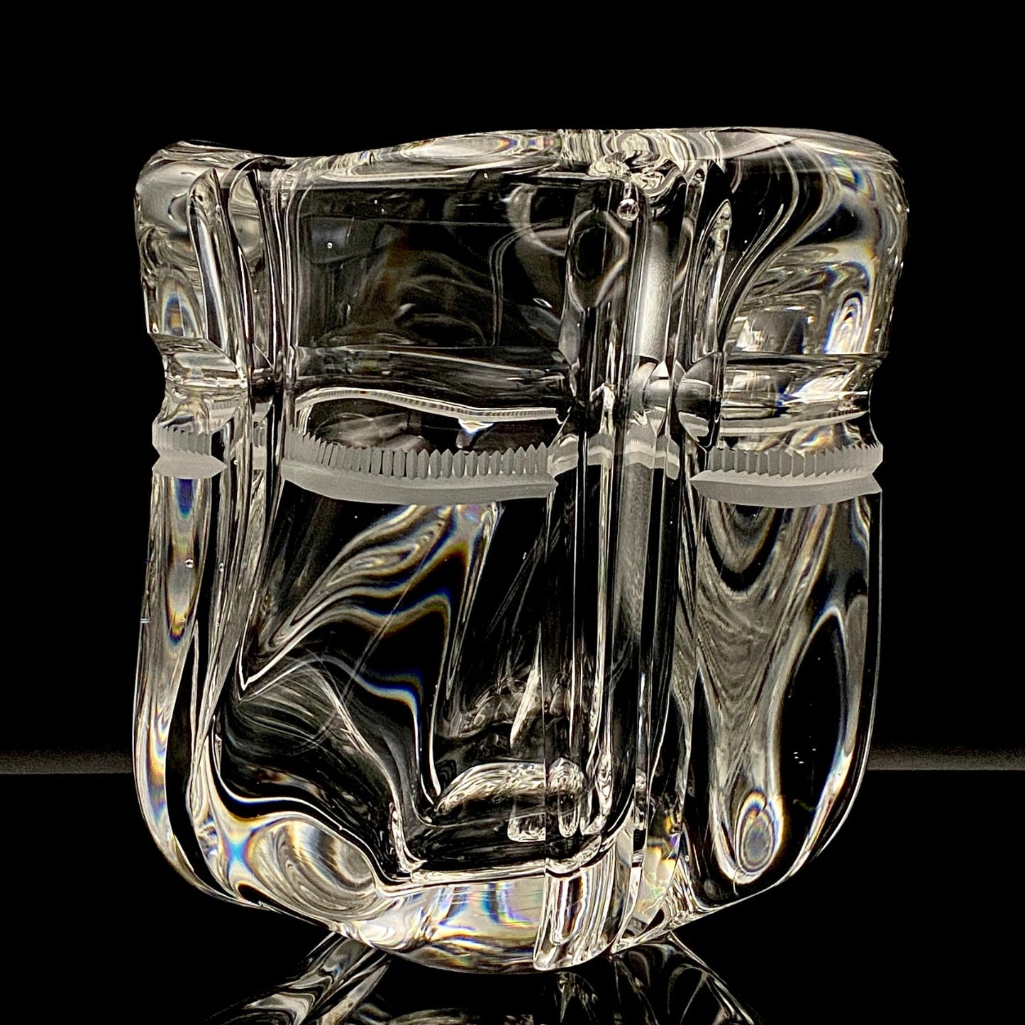 吉田 丈夫 作 『光裳』手吹き硝子クリスタル アイスボウル（Ice Bowl）、大型作品  #79