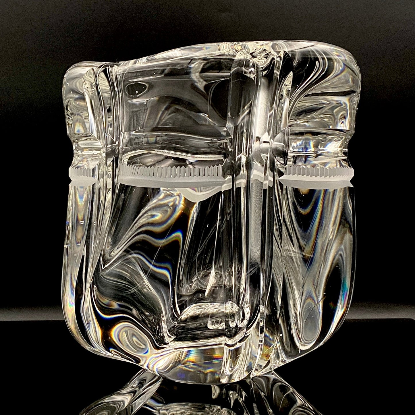 吉田 丈夫 作 『光裳』手吹き硝子クリスタル アイスボウル（Ice Bowl）、大型作品  #79