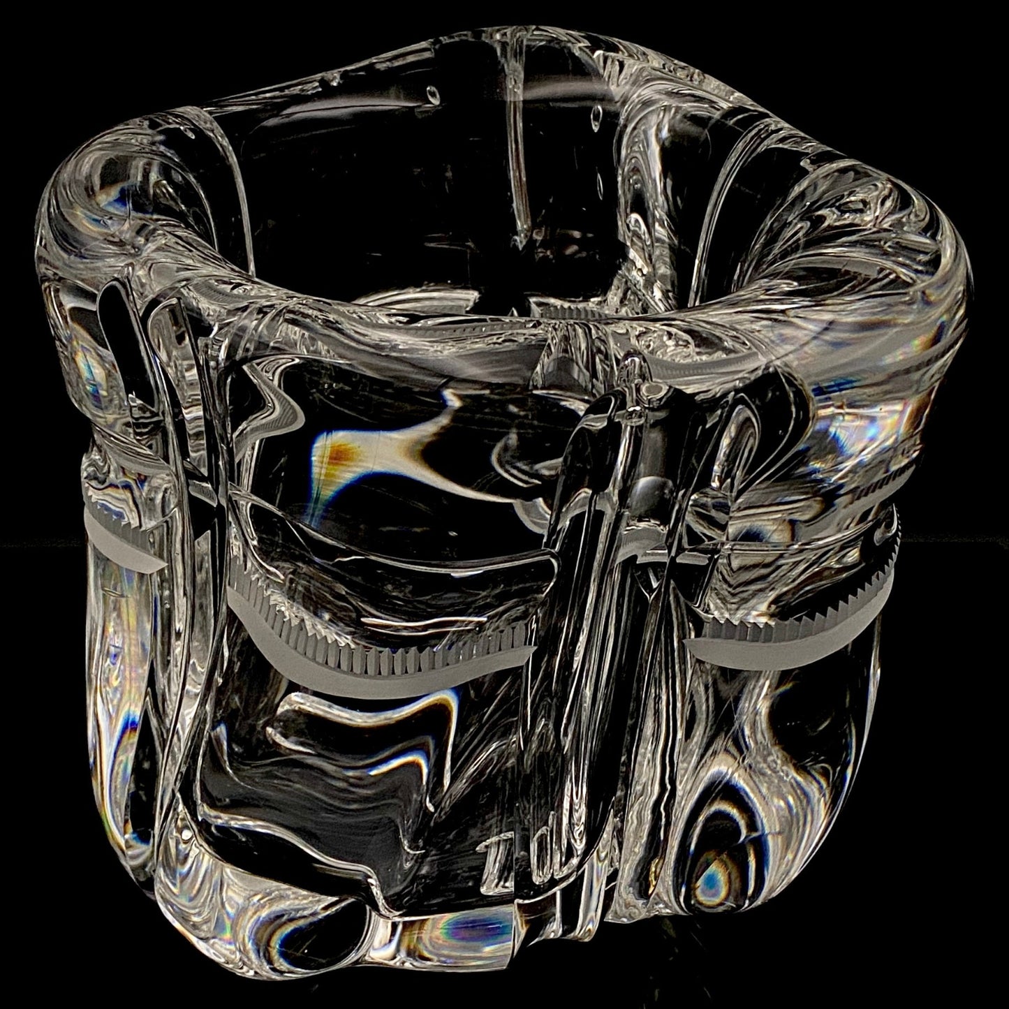 吉田 丈夫 作 『光裳』手吹き硝子クリスタル アイスボウル（Ice Bowl）、大型作品  #79