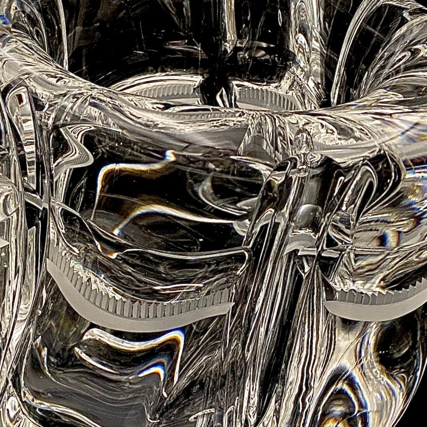 吉田 丈夫 作 『光裳』手吹き硝子クリスタル アイスボウル（Ice Bowl）、大型作品  #79