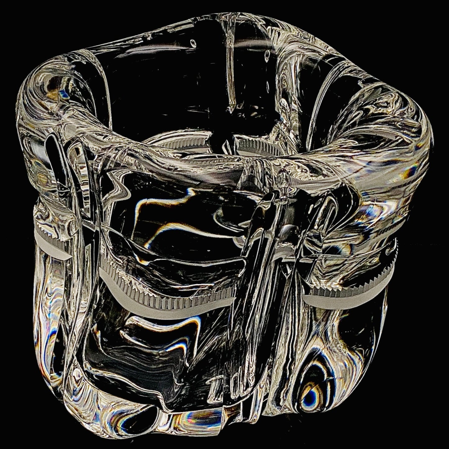 吉田 丈夫 作 『光裳』手吹き硝子クリスタル アイスボウル（Ice Bowl）、大型作品  #79