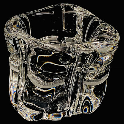 吉田 丈夫 作 『光裳』手吹き硝子クリスタル アイスボウル（Ice Bowl）、大型作品  #79