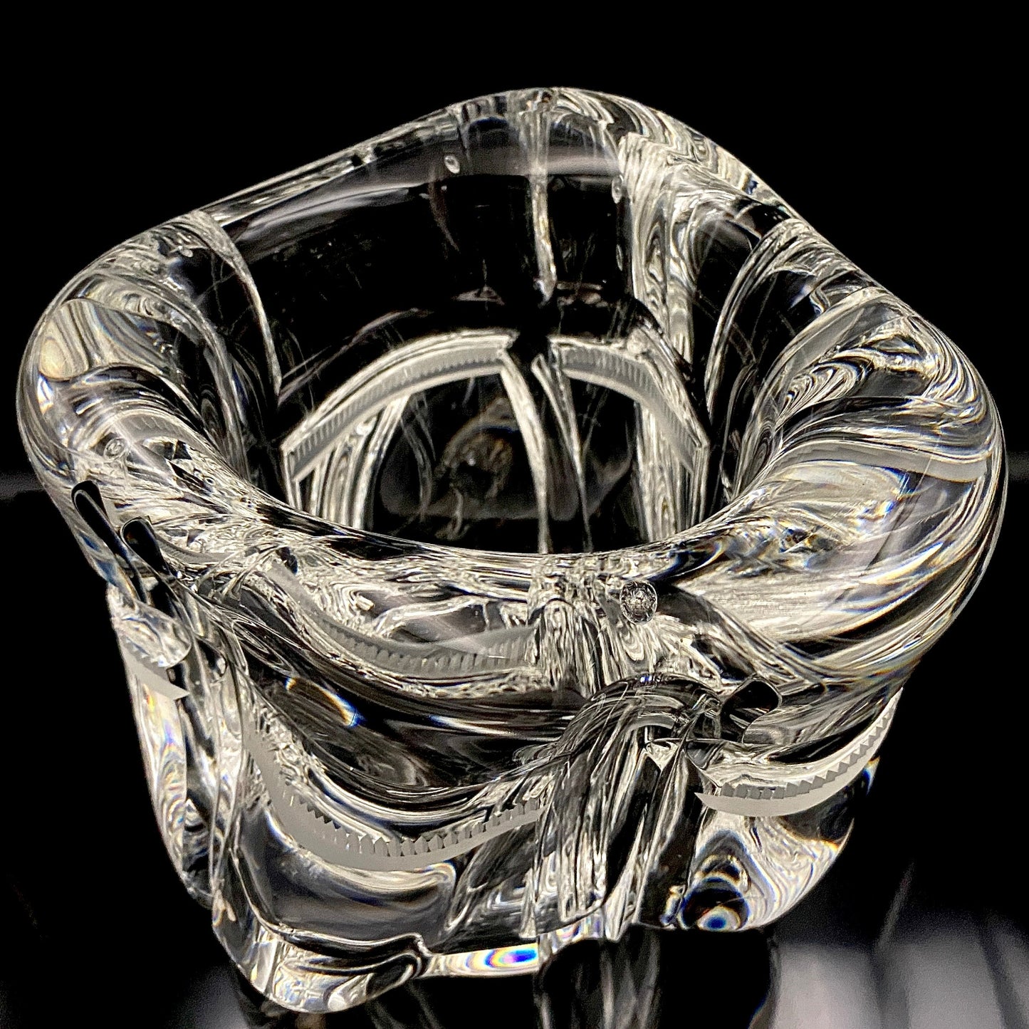 吉田 丈夫 作 『光裳』手吹き硝子クリスタル アイスボウル（Ice Bowl）、大型作品  #79