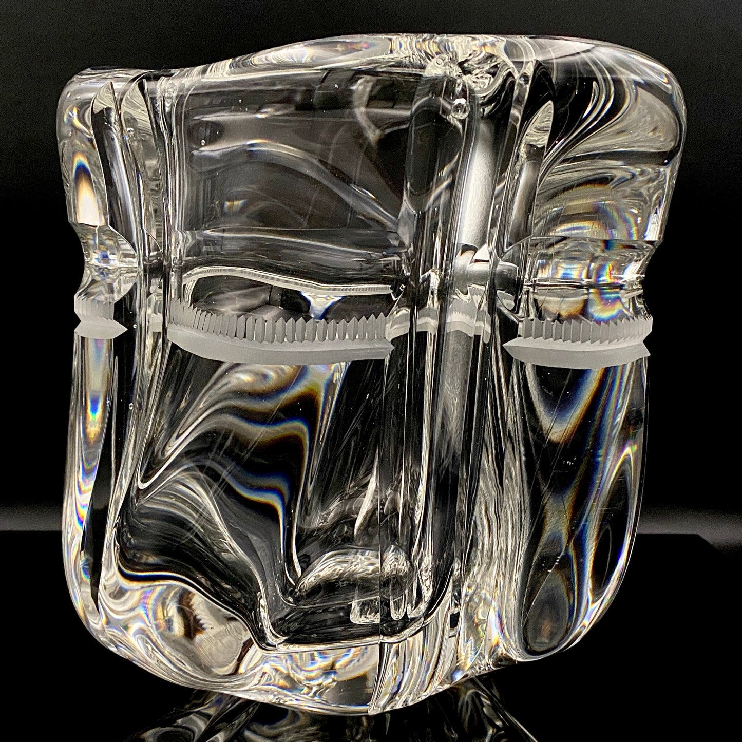 吉田 丈夫 作 『光裳』手吹き硝子クリスタル アイスボウル（Ice Bowl）、大型作品  #79