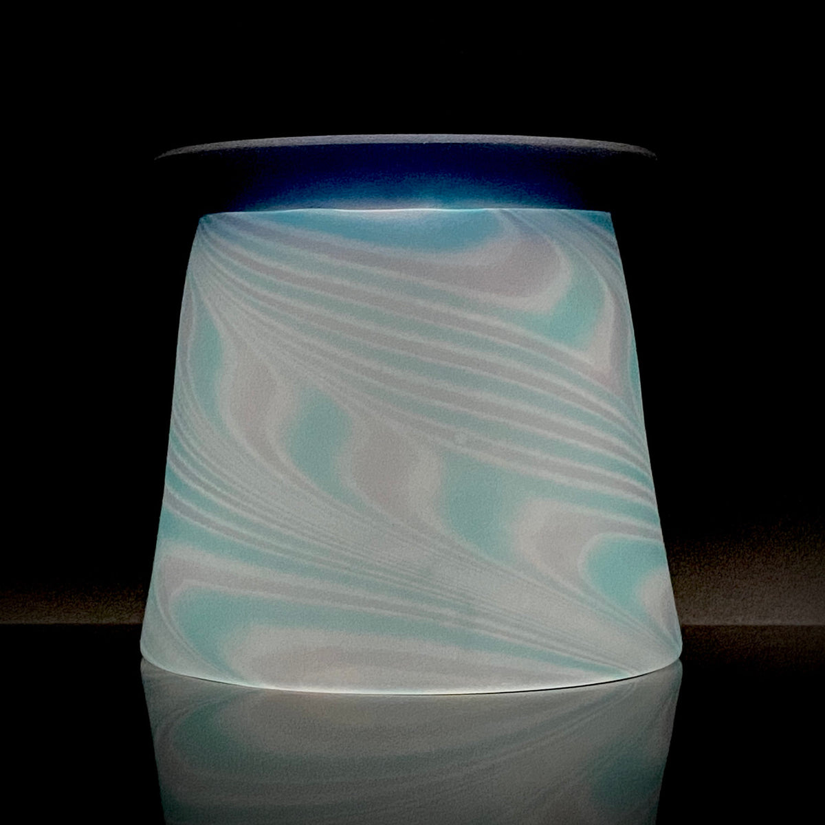 石井 康治 作 手吹きサテン硝子 流彩マーブル文 和のロックグラス 酒器 #413