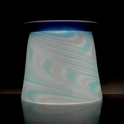 石井 康治 作 手吹きサテン硝子 流彩マーブル文 和のロックグラス 酒器 #413
