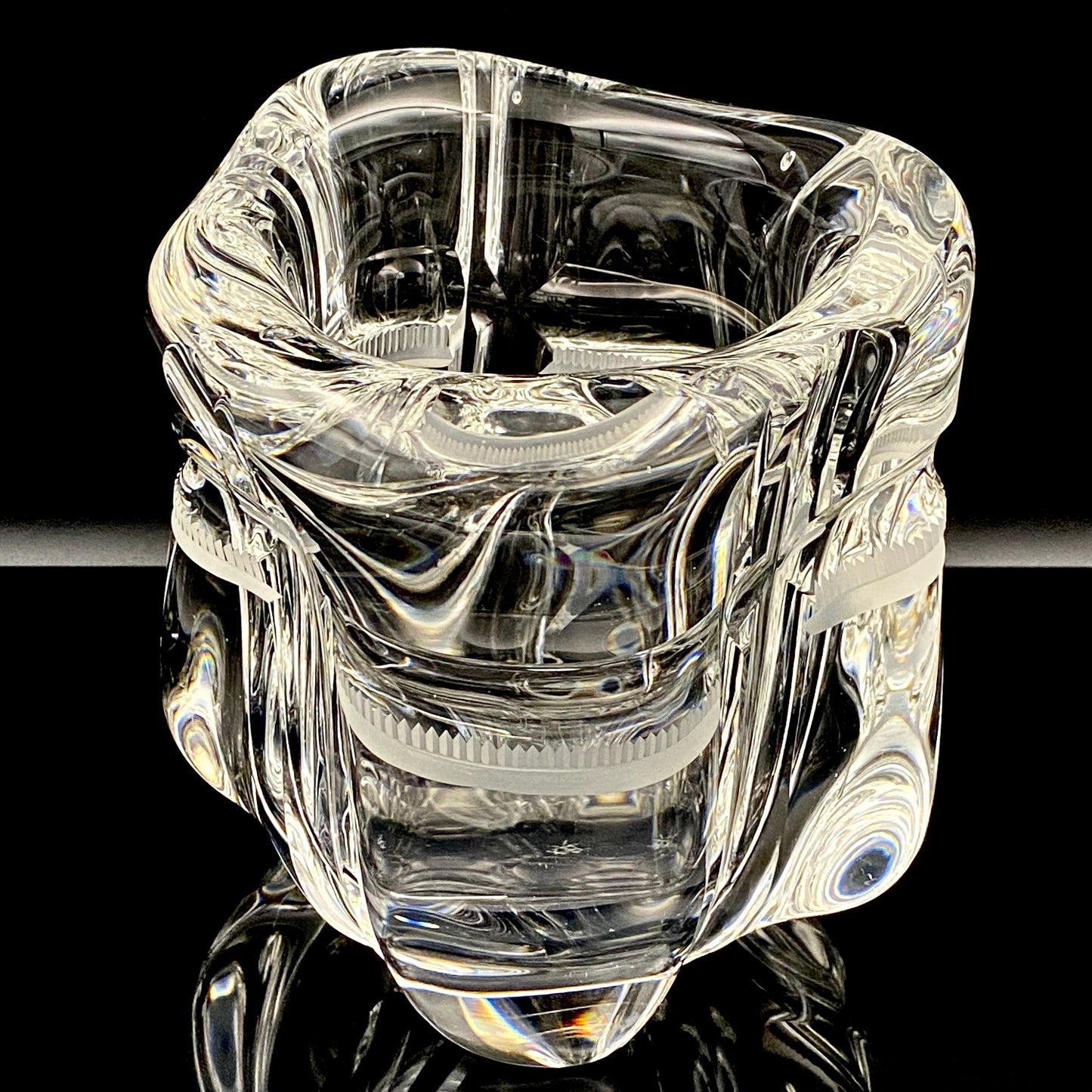 吉田 丈夫 作 『光裳』手吹き硝子クリスタル アイスボウル（Ice Bowl）、大型作品  #79