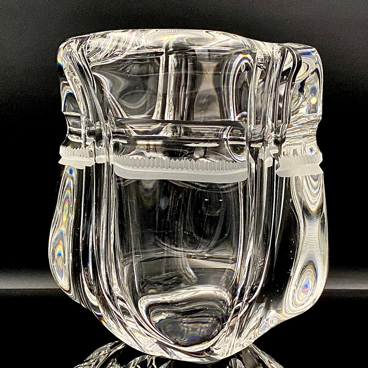 吉田 丈夫 作 『光裳』手吹き硝子クリスタル アイスボウル（Ice Bowl）、大型作品  #79